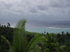 view from the top of Aitutaki, looking out over the turquise lagoon