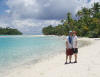 Stefan and Jenny from Sweden enjoying one foot island, aitutaki lagoon,