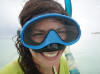 Few people can look this good with a mask on, snorkeling aitutaki lagoon