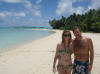 Loorna & Fergal from Ireland enjoying one foot island, Aitutaki lagoon