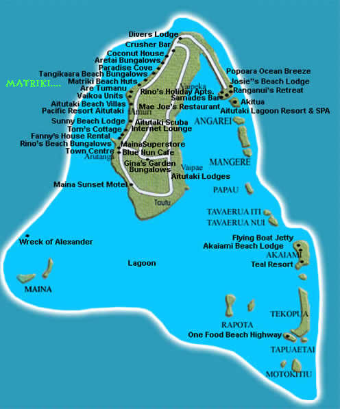 aerial map aitutaki lagoon cook islands