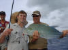 Dave with a nice trevally, aitutaki fishing